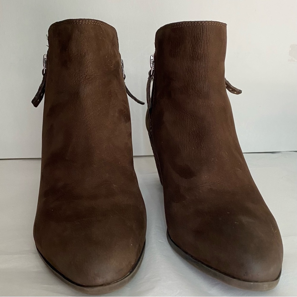 Frye Judy Leather Side-Zip Ankle Bootie Dark Brown Size 8 - Picture 3 of 13
